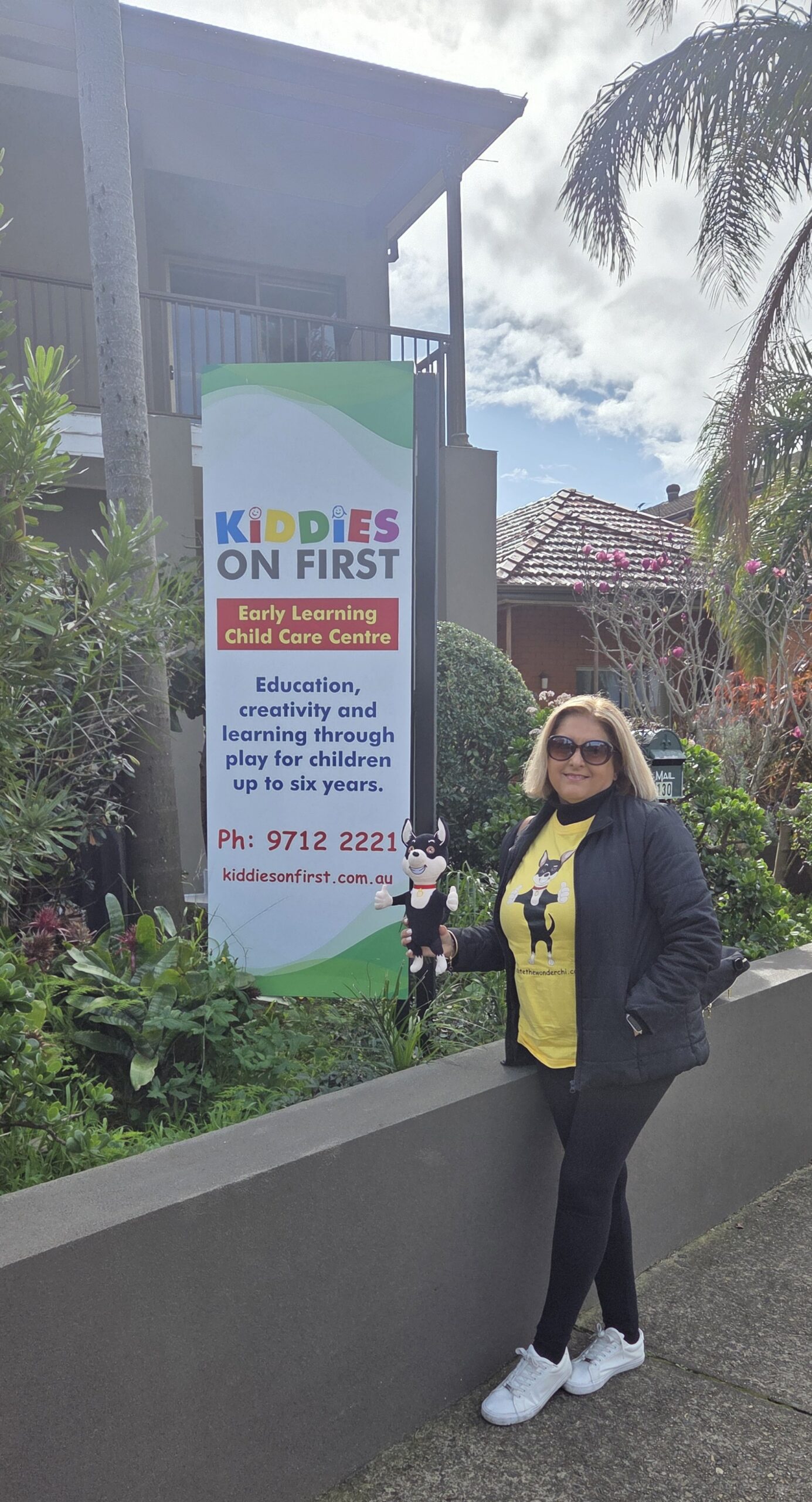 kiddies on first signboard