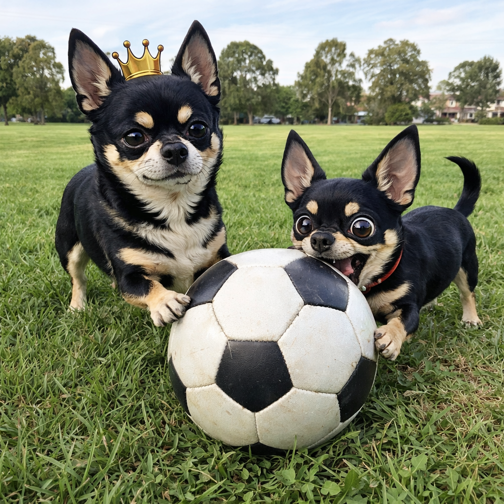 DANTE AND CHASE SOCCER BALL
